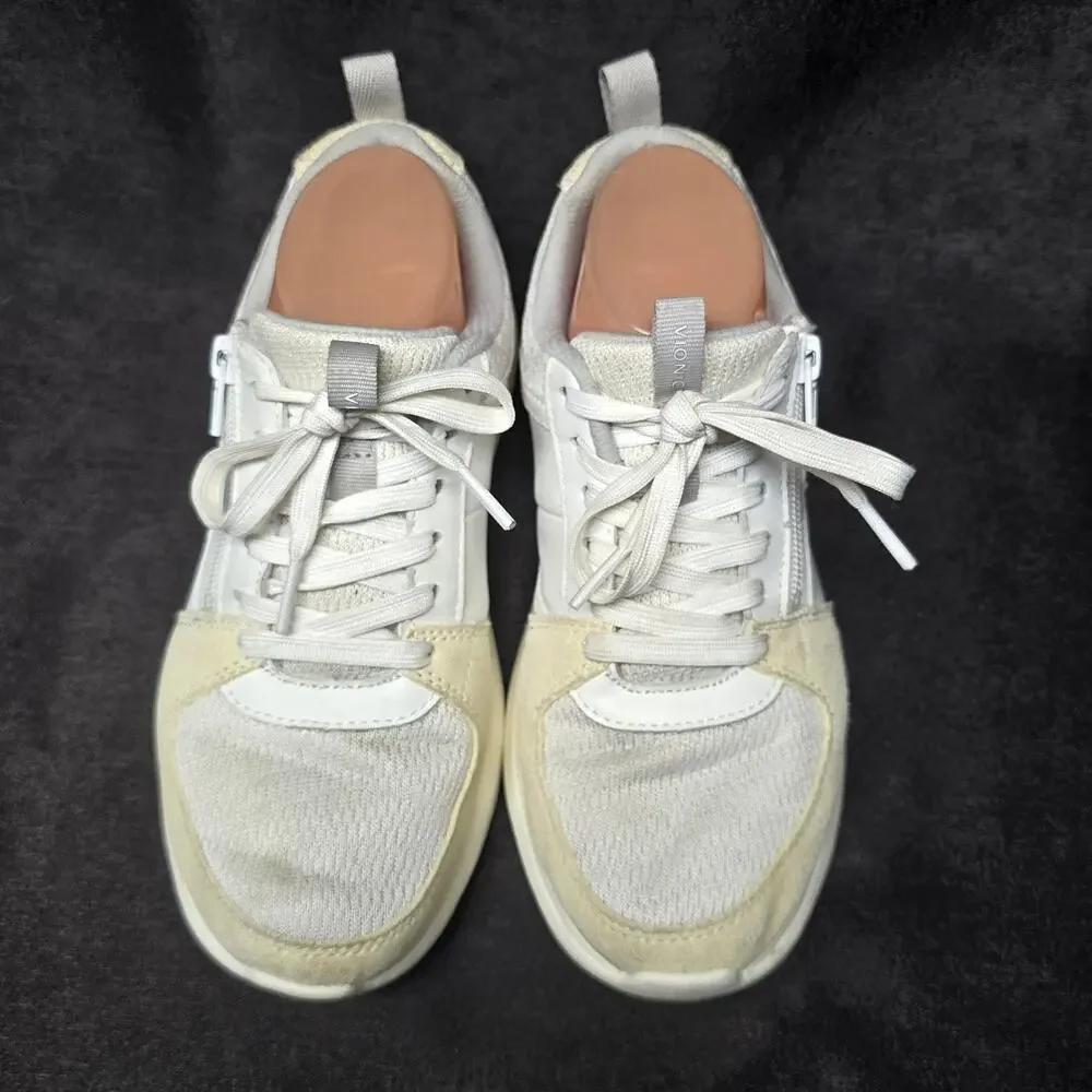 Vionic Athena Leather Lace-Up Side Zip Slip on Sneaker Shoe